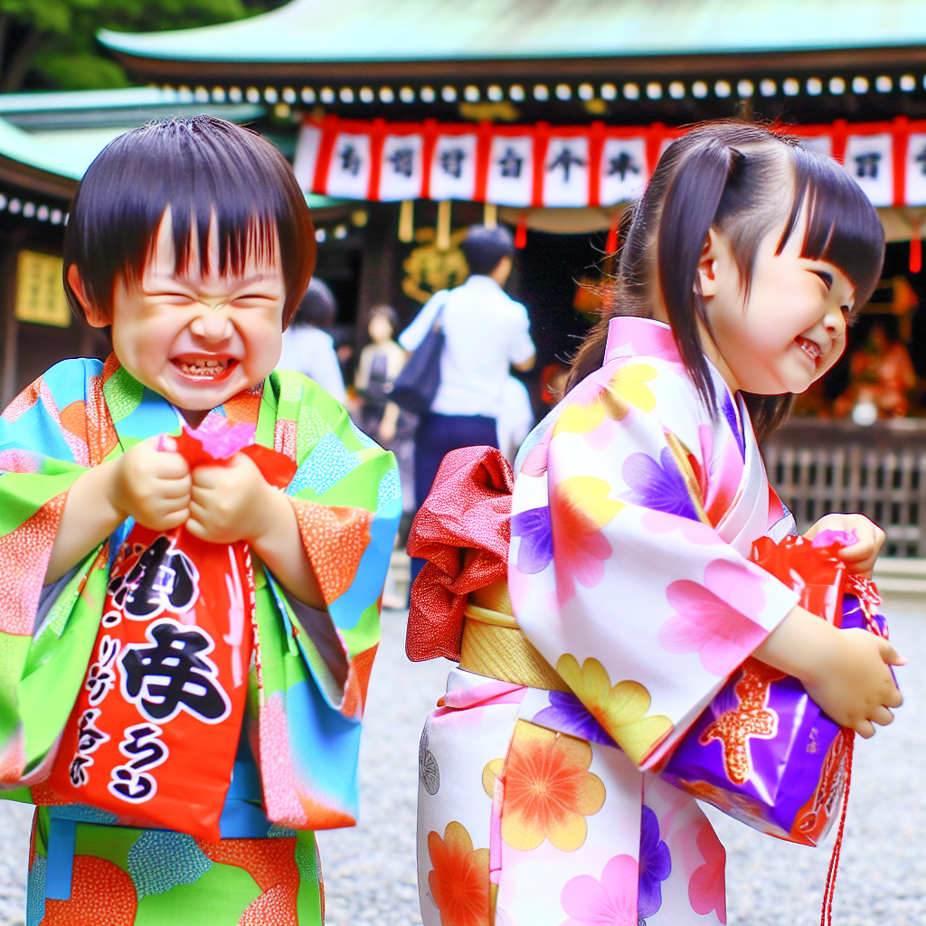 千歳飴と子供たち